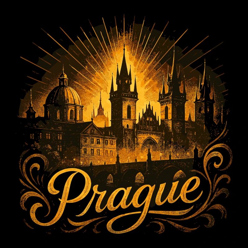 Prague Capital Czech Republic Gold Gift