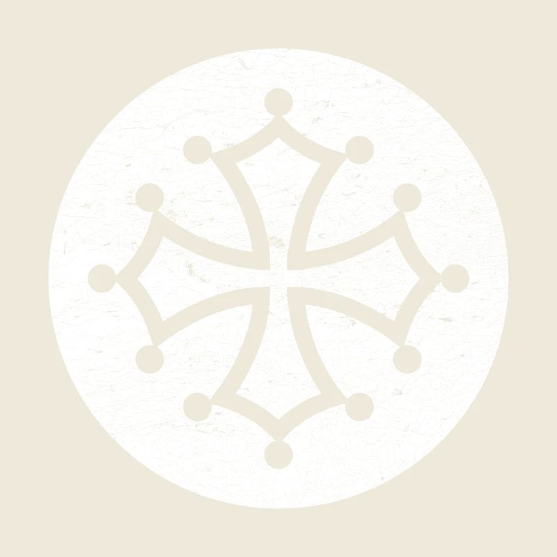 Cathar cross in white circle - Occitan symbol