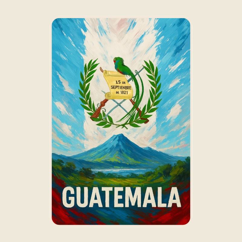 Guatemala Vulkan & Nationalwappen