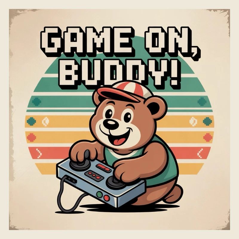 Mignon Teddy Bear Player sur T-shirt