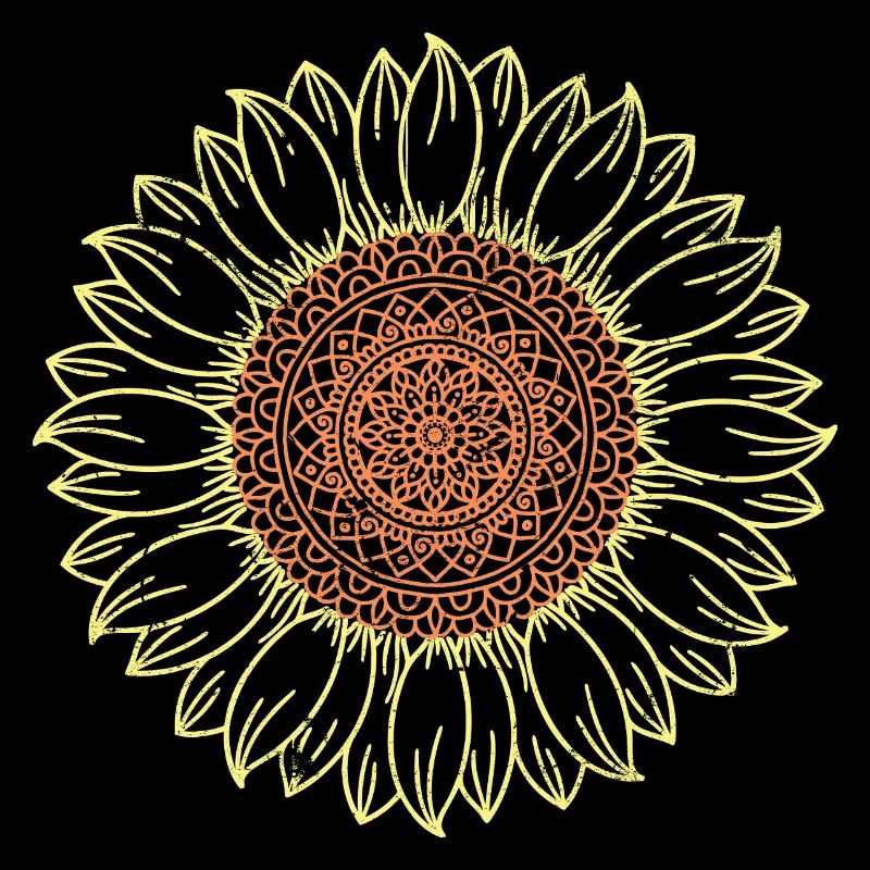 Conception complexe de mandala tournesol