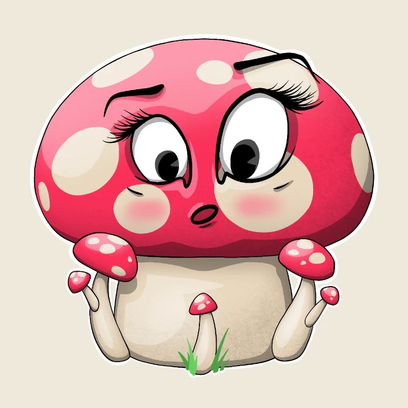 Conception de personnage de champignon rose mignon
