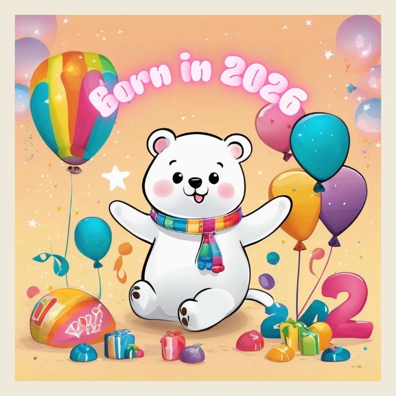Geburtstagsbär mit Luftballons 2026