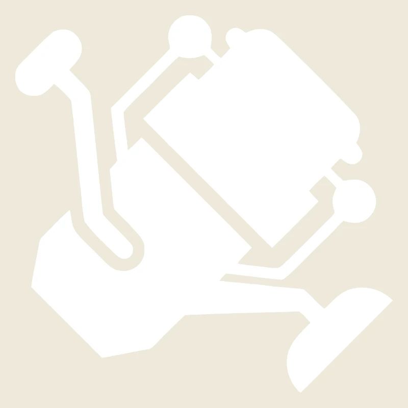 Silhouette de moulinet de pêche blanc