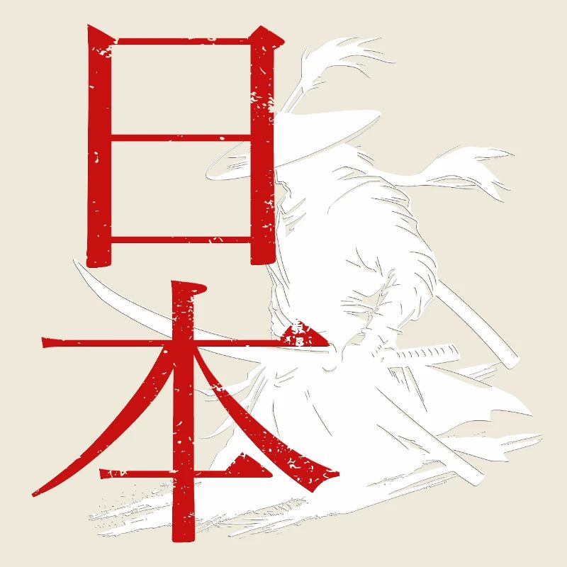 Kampfkunst-Design mit Samurai und Schriftzug