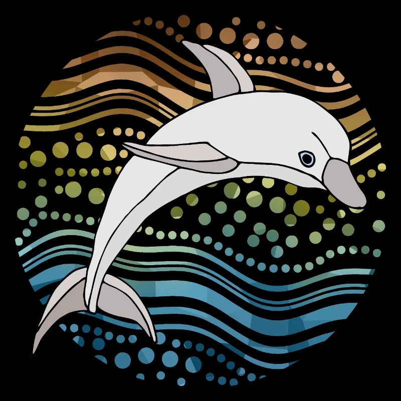 Dolphin in Abstract Waves