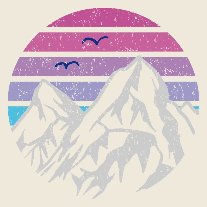 Mountains Retro Sun