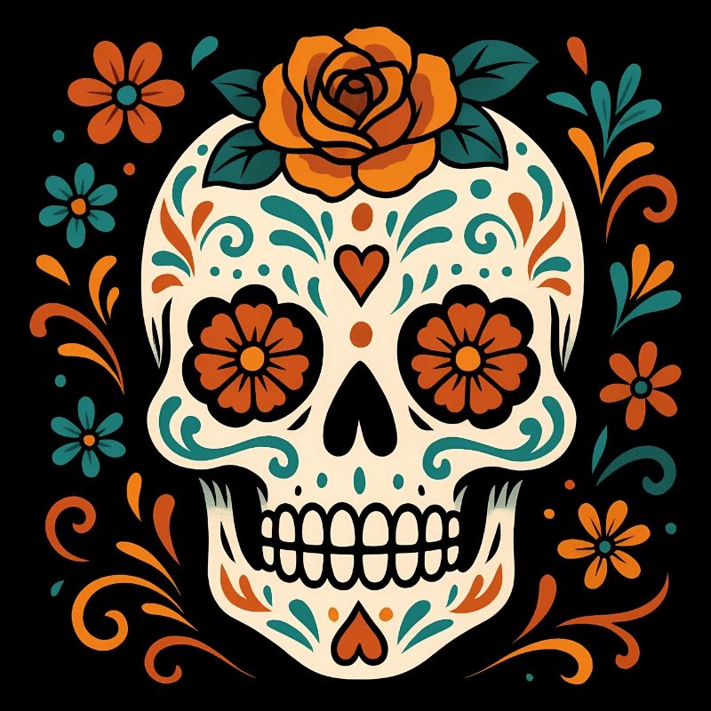 Floral skull with roses