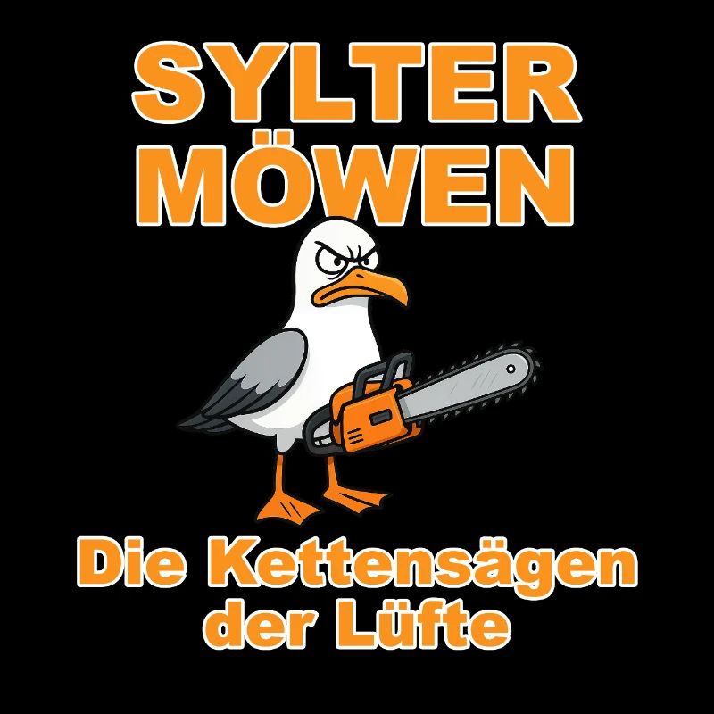 Sylt Seagulls en orange :Design by Dekoinsel Sylt