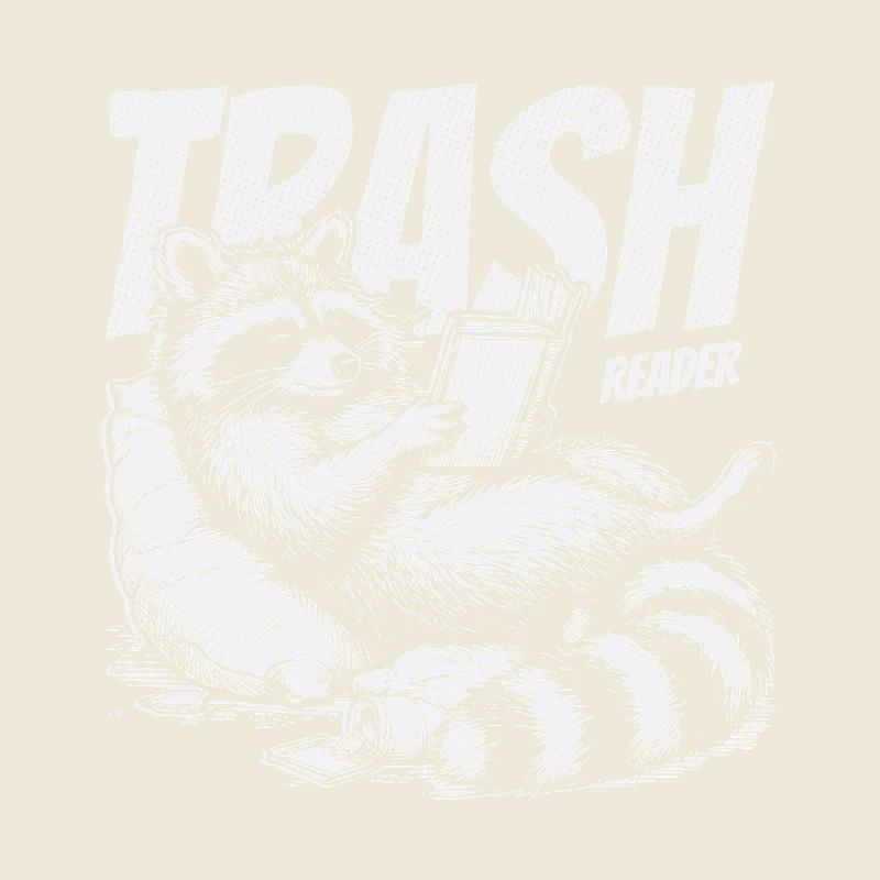 Trash Reader Funny Raccoon Bookworm Retro