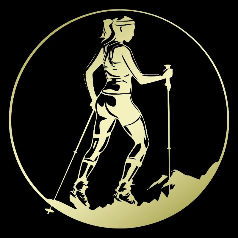 Silhouette de marche nordique
