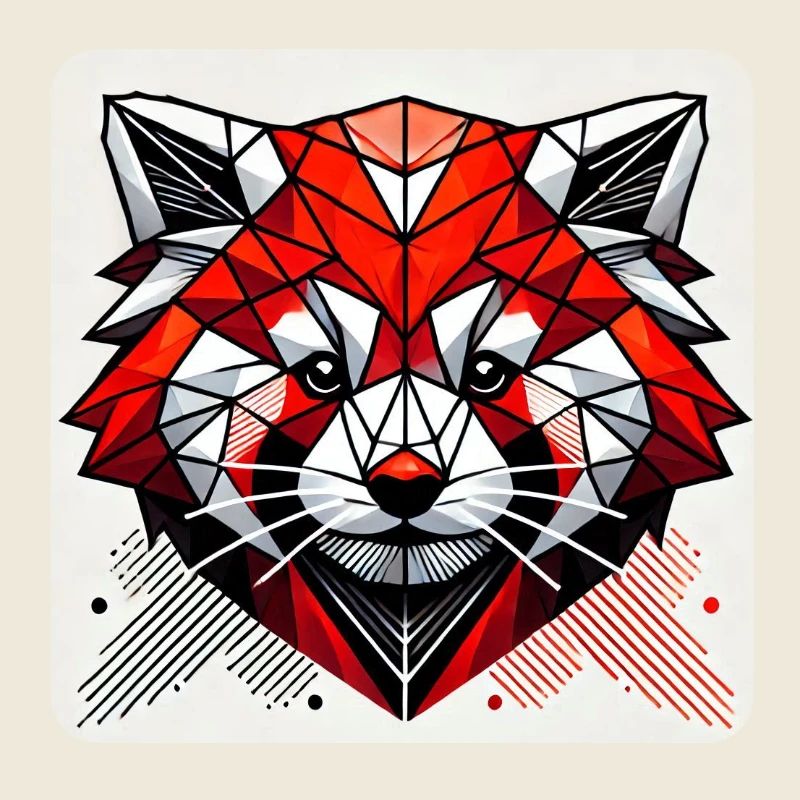 Geometric Red Panda Polygon