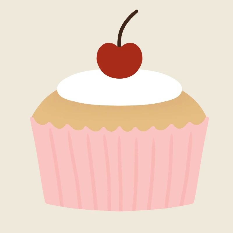 Pastellfarbener Cupcake mit Kirsche