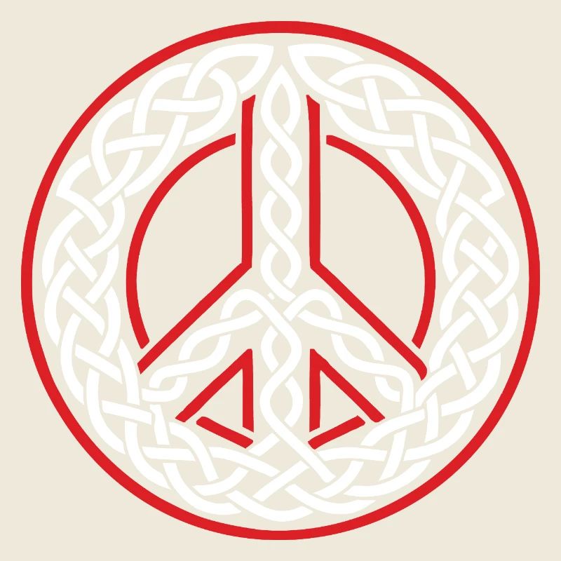 Love and Peace Celtic Triskel in White Knots