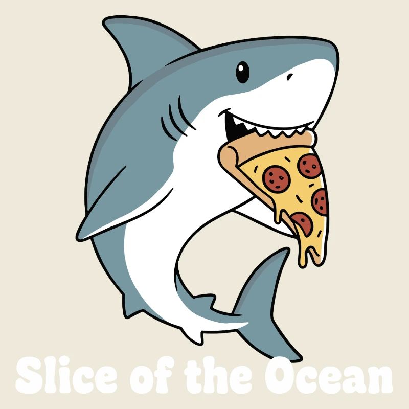 Shark bites pizza