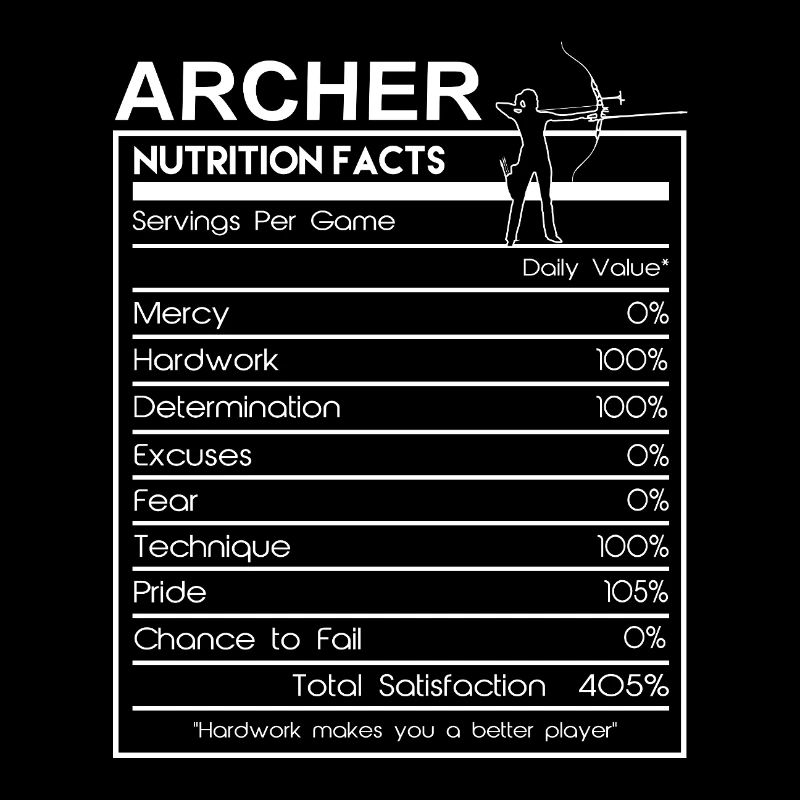 Archery Nutrition Facts Funny Archer Design
