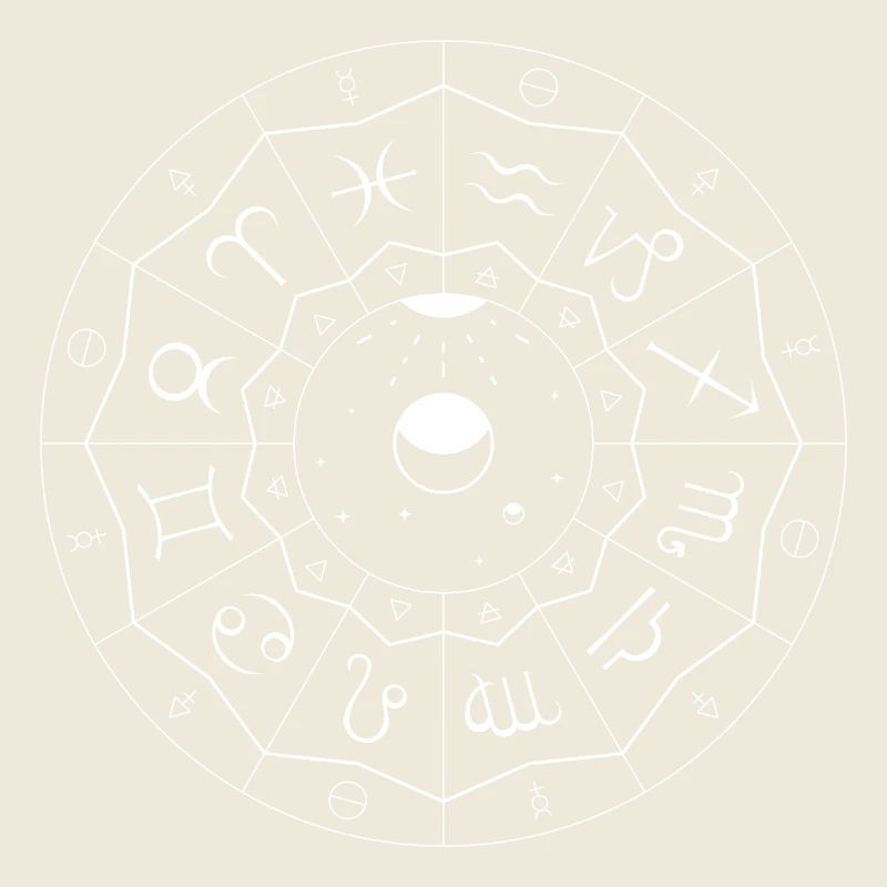 Sternzeichen Mandala - Elemente und Modalitäten (weiß)