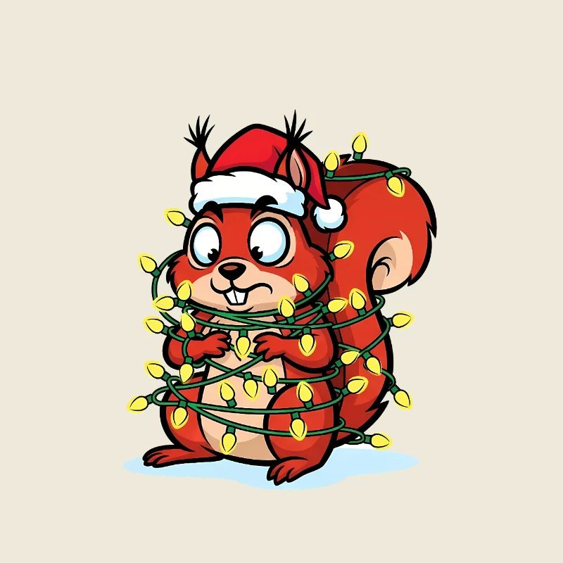 Squirrel in Christmas light