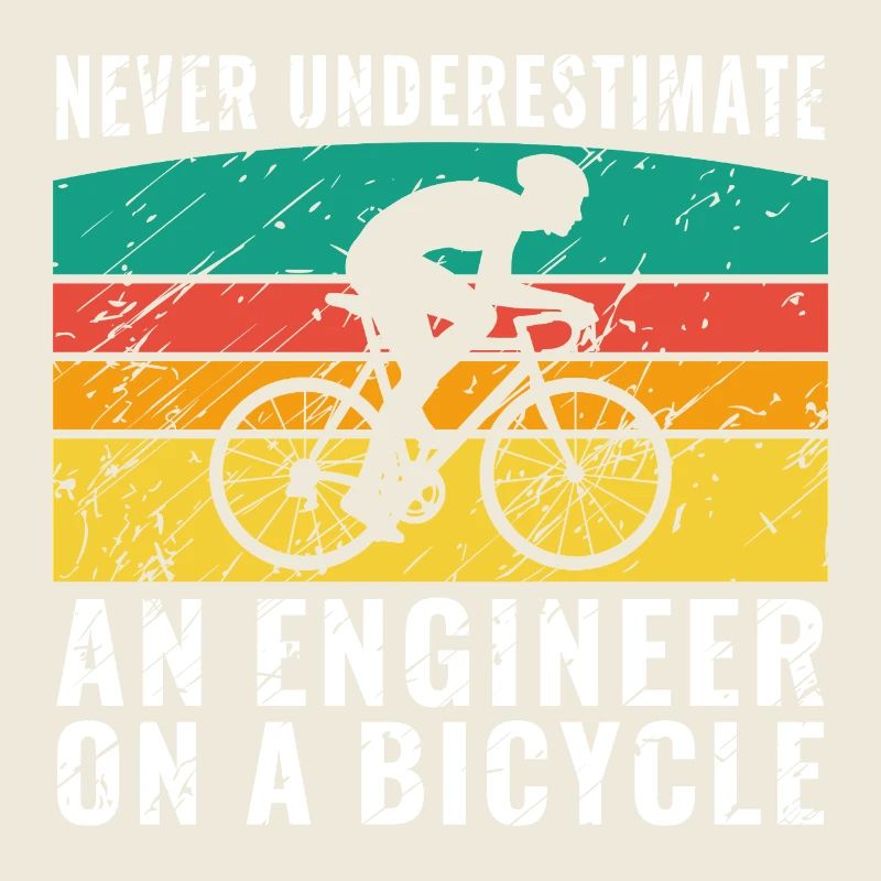 Never Underestimate an Engineer on a Bicycle Shirt