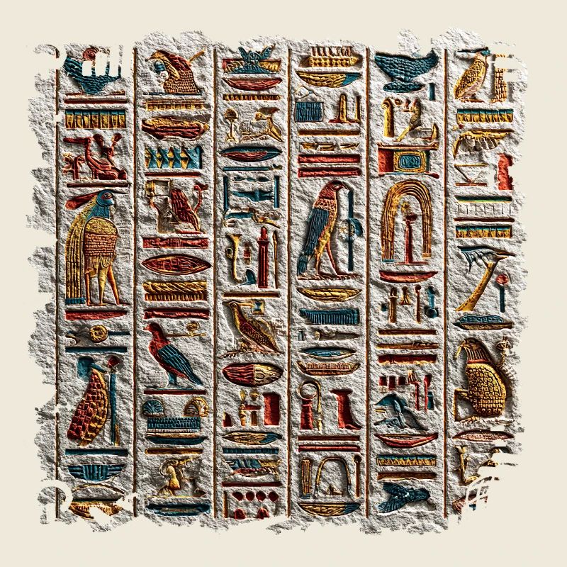 Egyptian Hieroglyphics Stone Relief