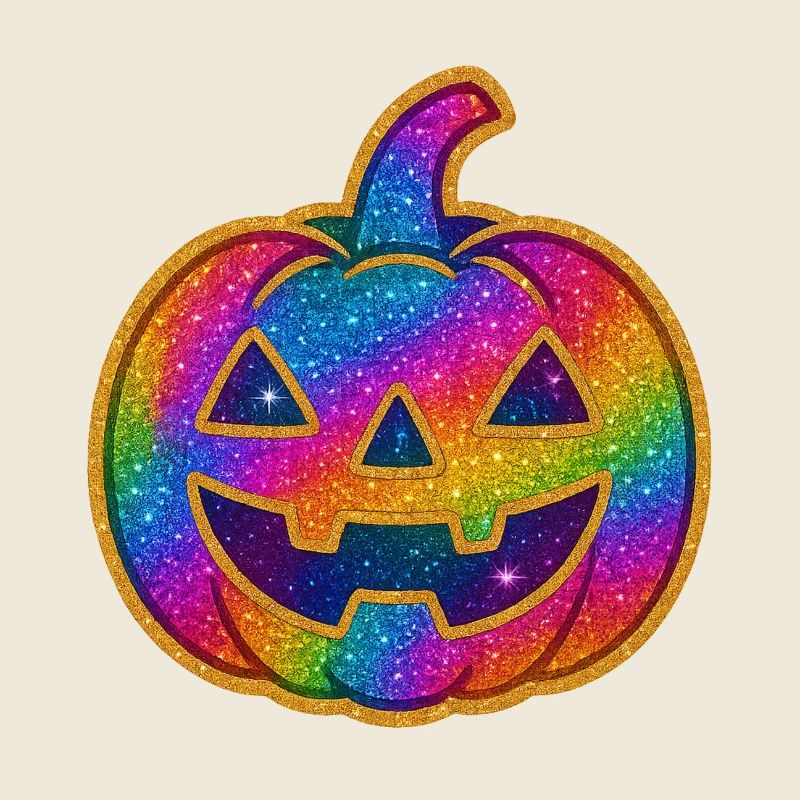 Rainbow Glitter Pumpkin