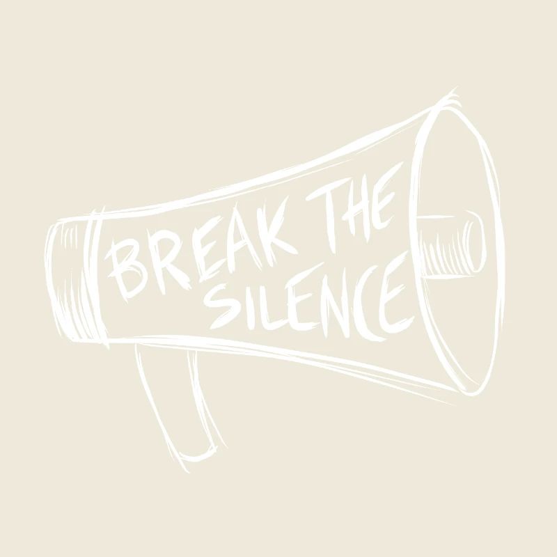 Briser le silence Mégaphone Dessin au trait