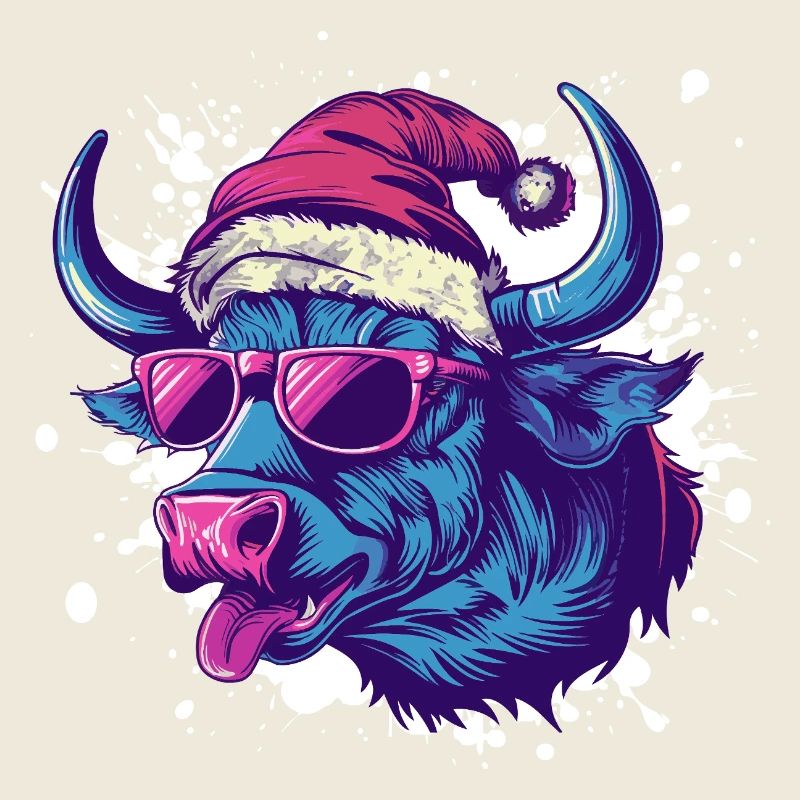 Taureau Noël drôle
