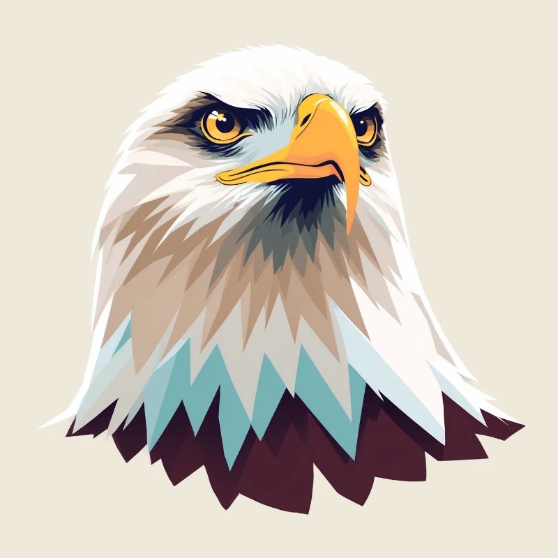 Geometric Eagle Head Illustration