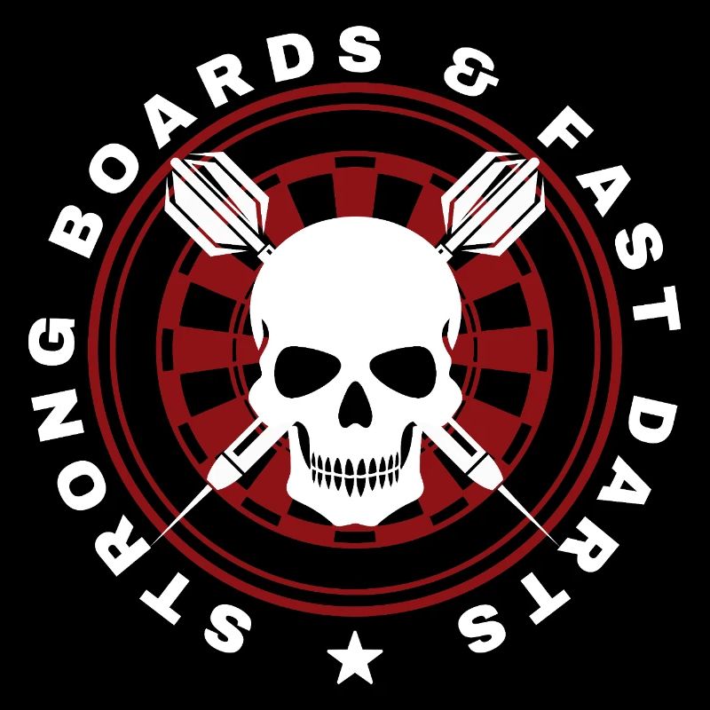 Fléchettes, cible de bœuf, jeu de fléchettes et crâne.