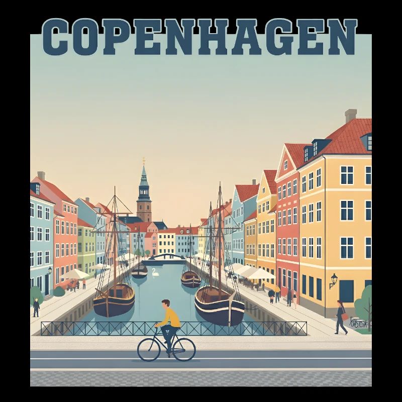 Copenhagen Canalscape Pastel Harbour