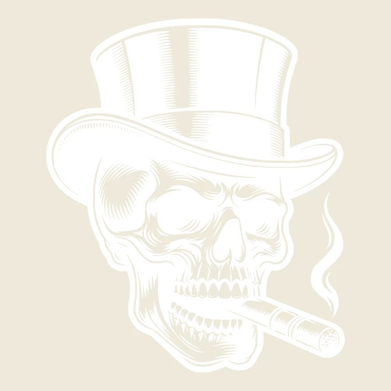 Daring Skull with Elegant Top Hat