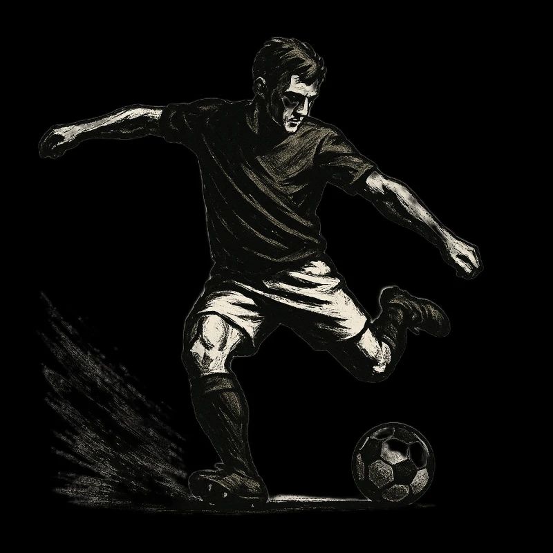 Soccer Player Scoring Goal Illustration