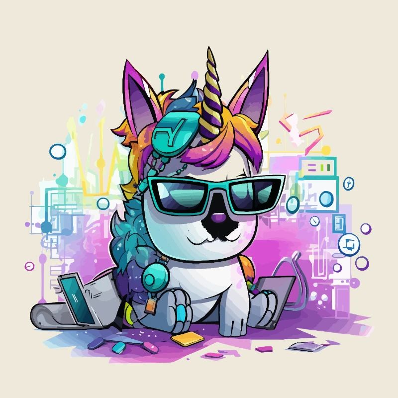 Techicorn Neon Einhorn