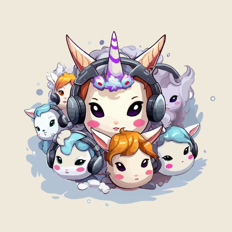 Kawaii Unicorn DJ Circle