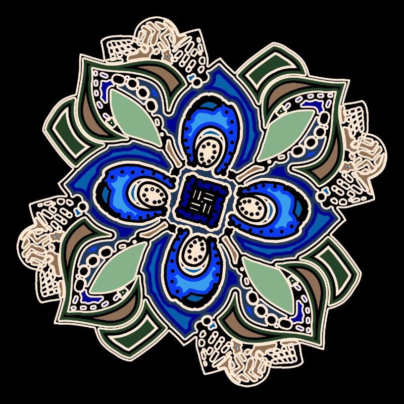 Fleur de mandala extravagante sarcelle