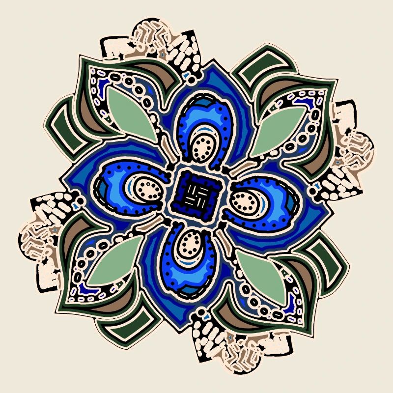 Fleur de mandala extravagante sarcelle