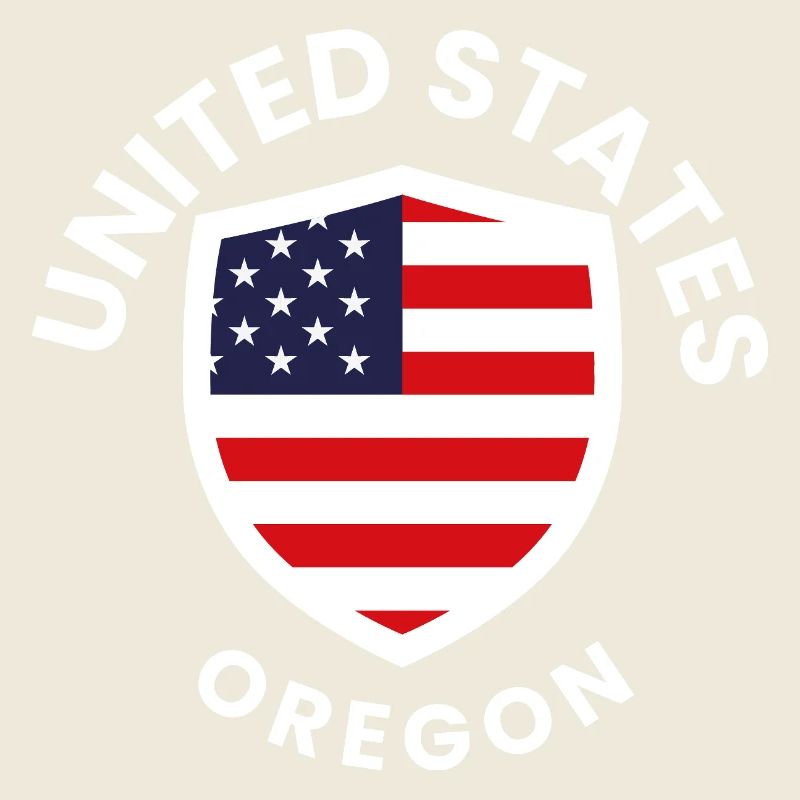 Oregon Shield mit US-Flagge
