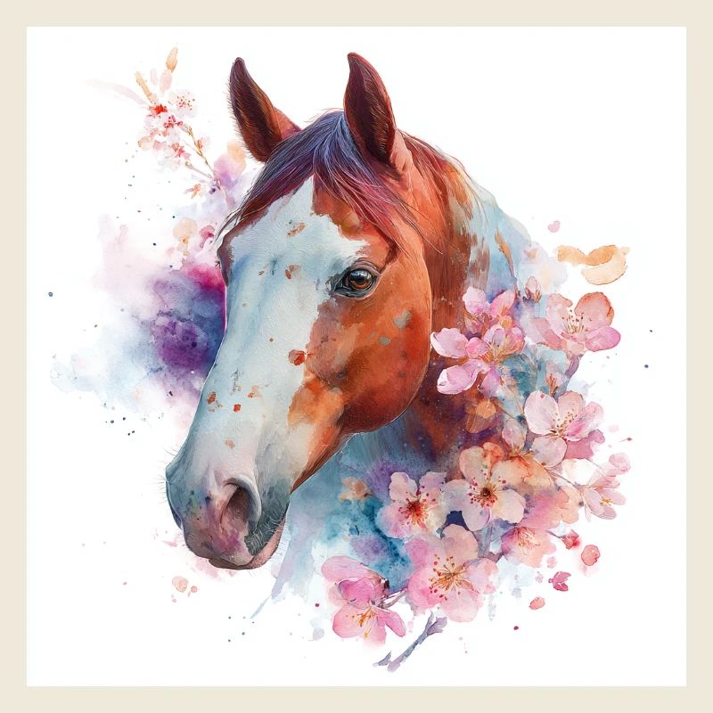 Aquarell Pferdeblüte
