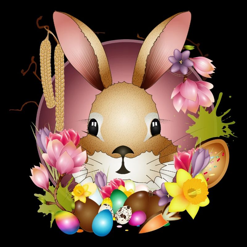 Adorable Easter bunny with Easter decoration