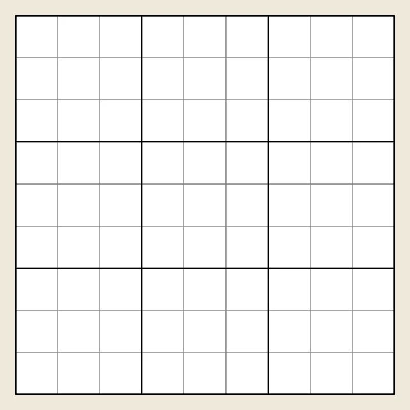 Sudoku blank grid