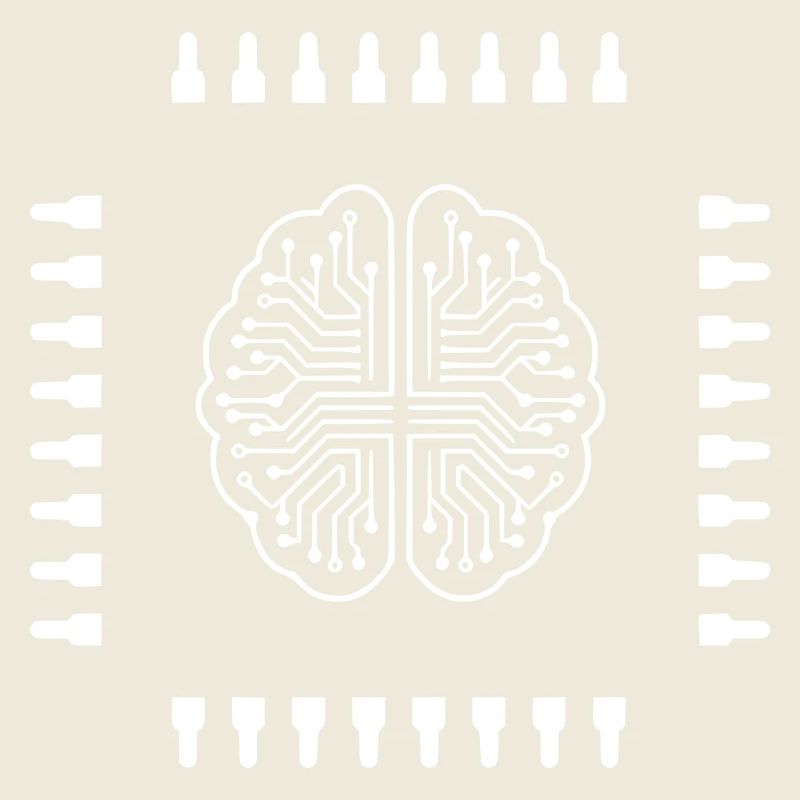 AI Brain Chip Processor Tech Vector