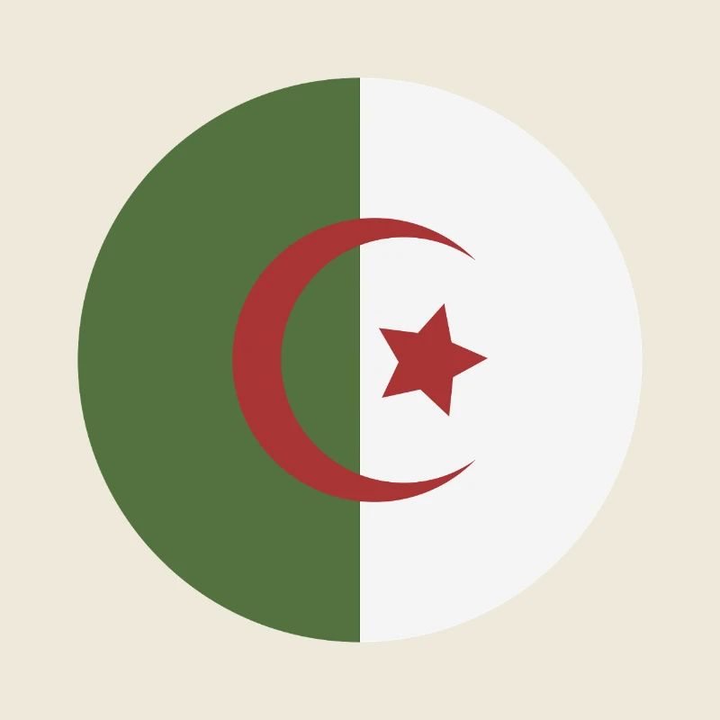 Drapeau rond d’Algérie