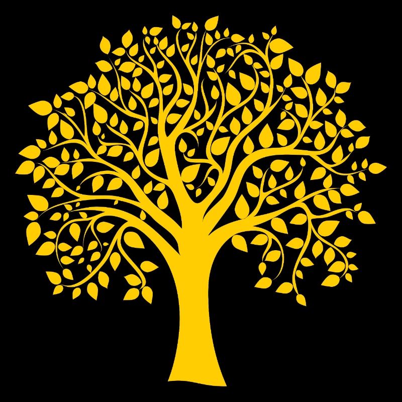 Base Yellow Jumbo Tree Print Silhouette