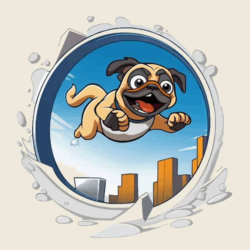 Pug Sprinter im Stadtlauf