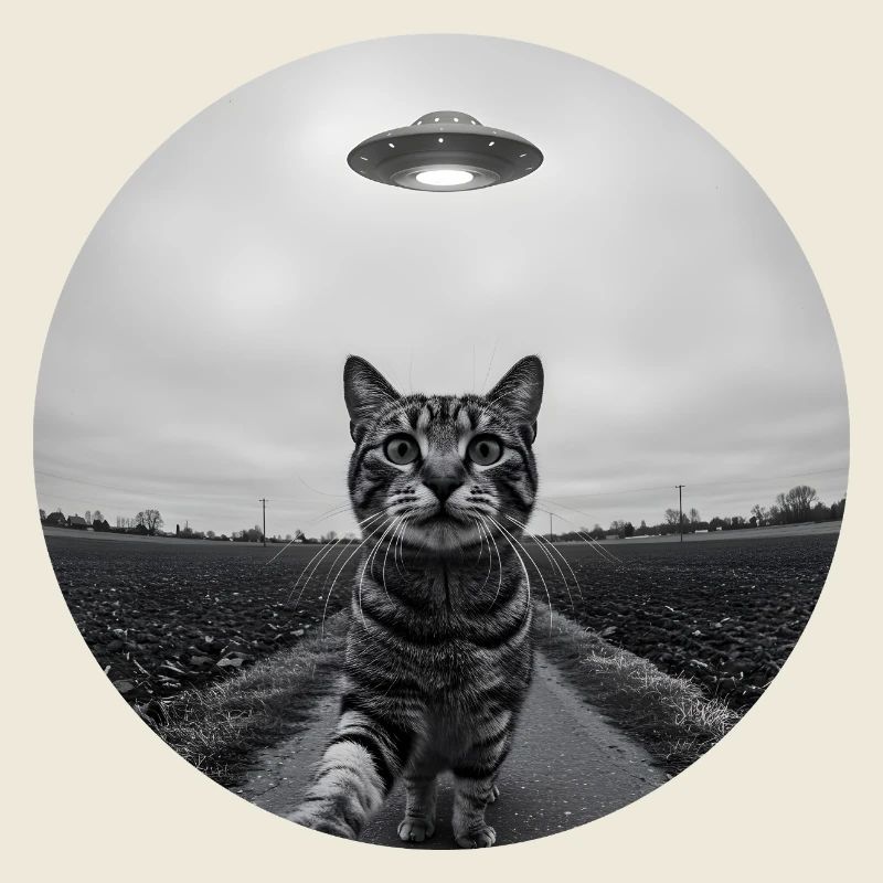 Funny UFO Space Cat Alien Design