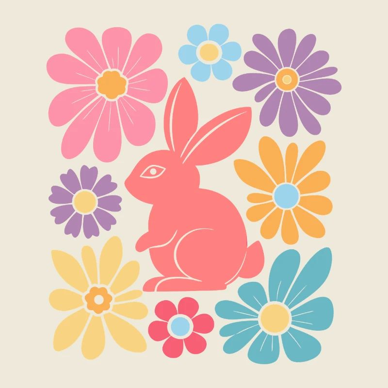 Joyeux lapin de Pâques Boho