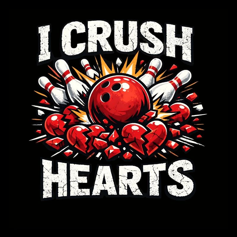  Valentines Day I Crush Hearts Bowling Lover Ball