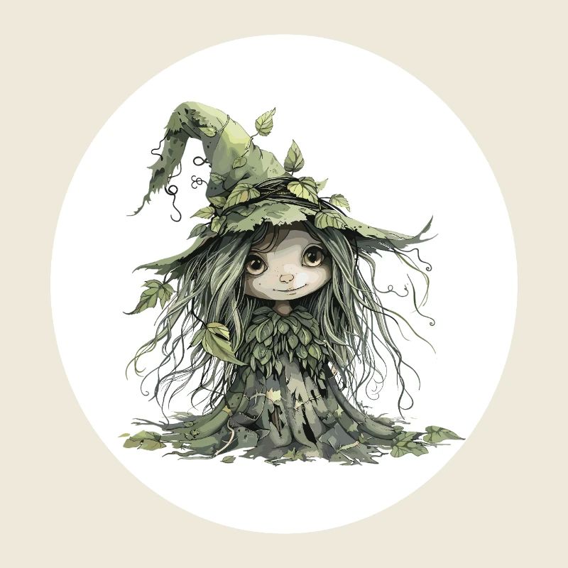 Gobelin fée de la forêt dans la forêt de feuilles