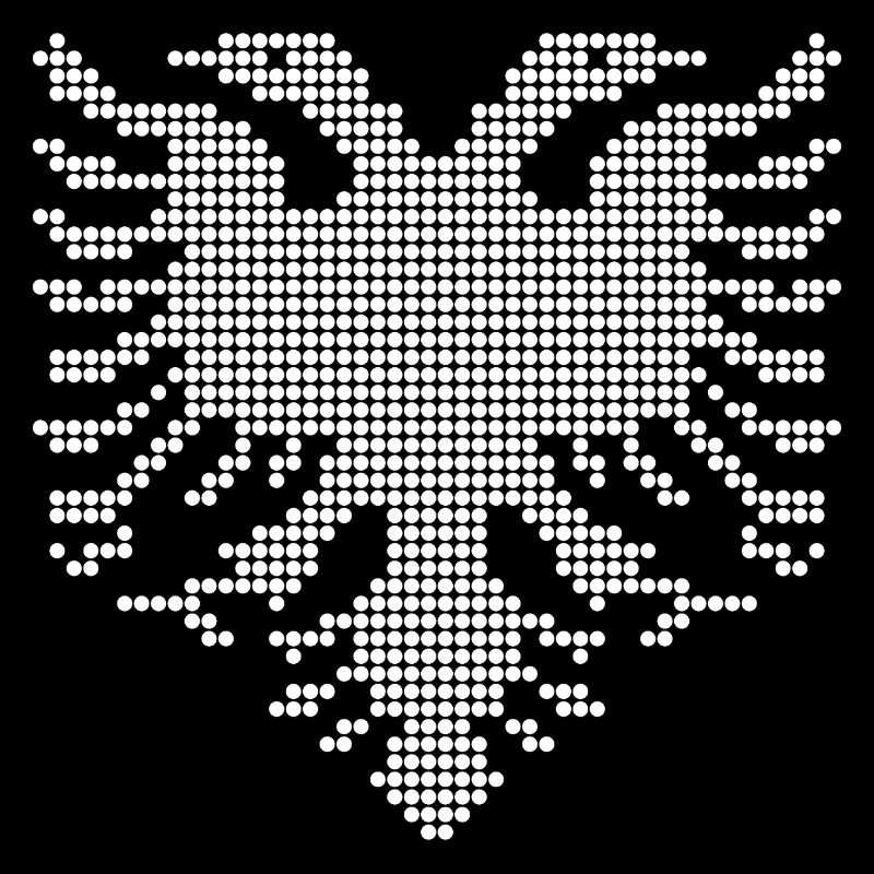 Albanisches Doppelkopf-Adler-Dotwork-Emblem