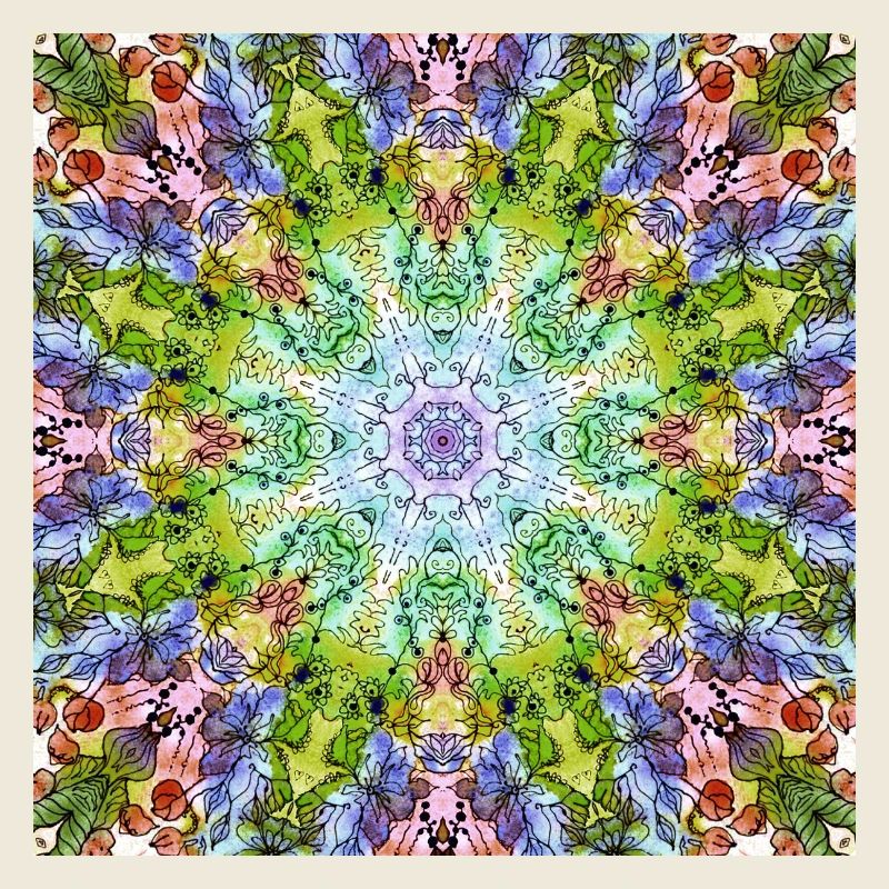 Mandala de Fleurs Kaléidoscope